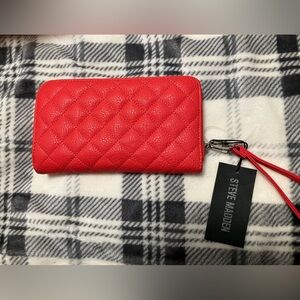 Steve Madden coral zip around wallet